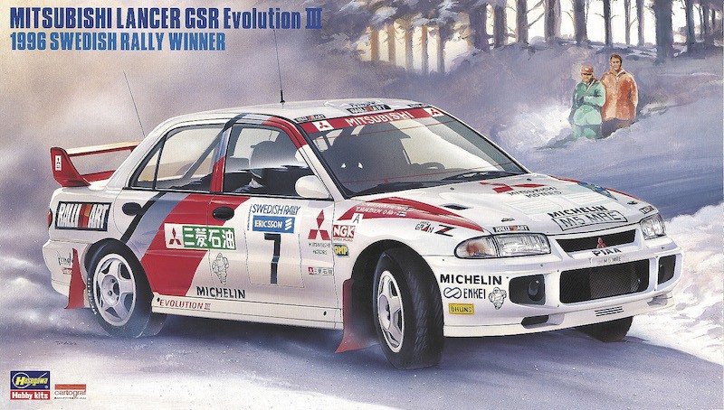 Maquette Hasegawa Mitsubishi Lancer GSR Evolution III 1996 vainqueur d