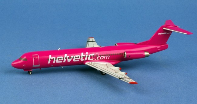 Miniature Herpa Wings Helvetic Fokker 100 HB-JVC- 1/200 - Miniature d