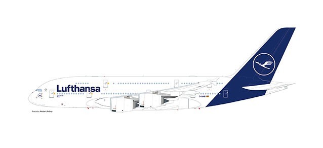 Miniature Herpa Wings Lufthansa Airbus A380 n / c-1/250 - Miniature d'