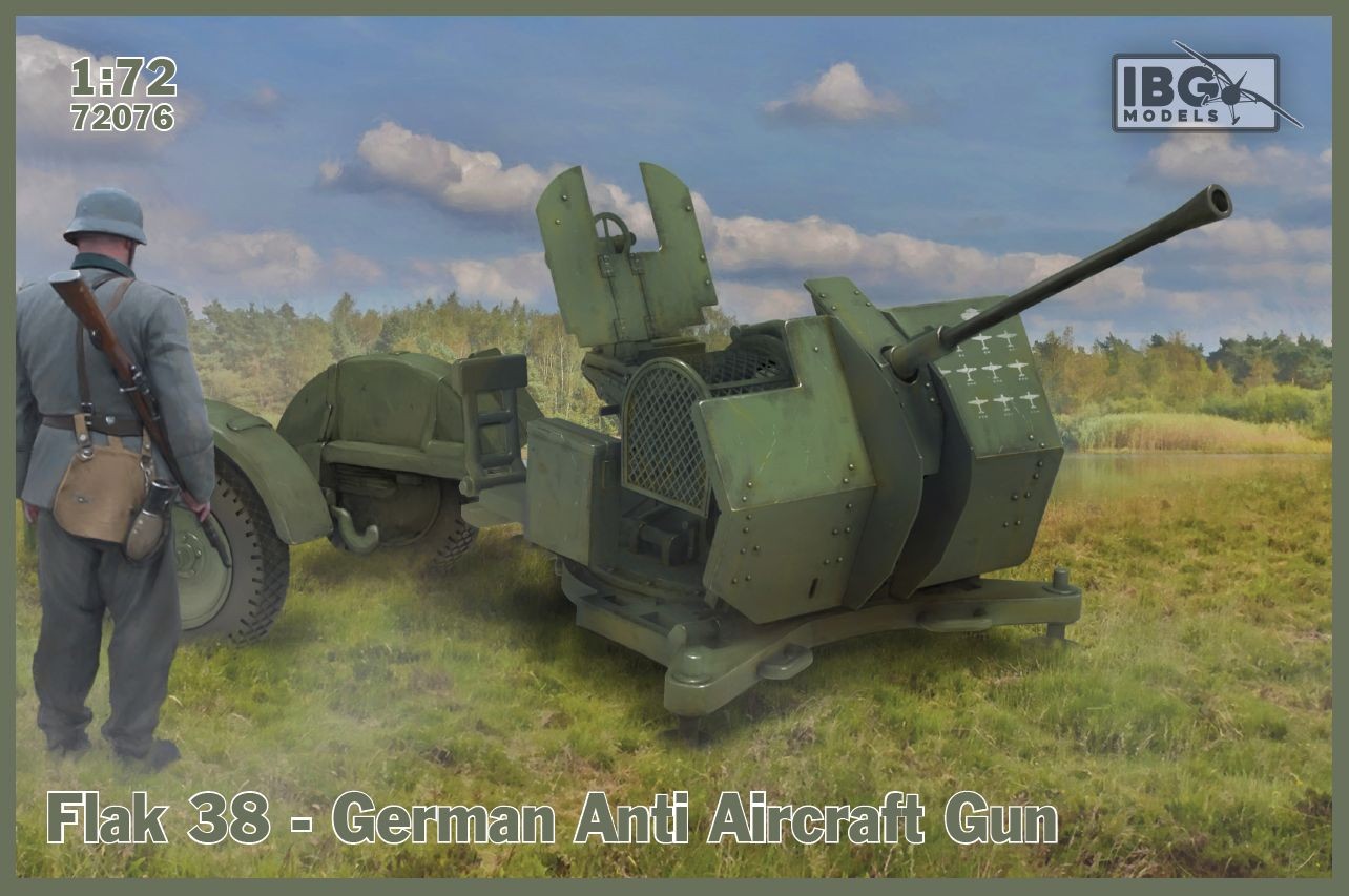 Maquette IBG Canon anti-aérien allemand Flak 38 (2 dans la boîte)-1/72