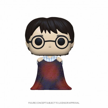 Figurines Pop Harry Potter POP! Films Figurine vinyle Harry avec Cape d'Invisibilité 9 cm