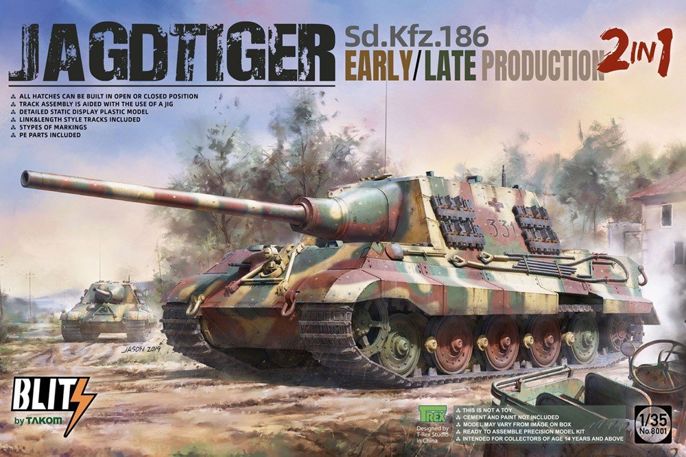 Maquette Takom Sd.Kfz.186 Jagdtiger Production précoce / tardive Blitz