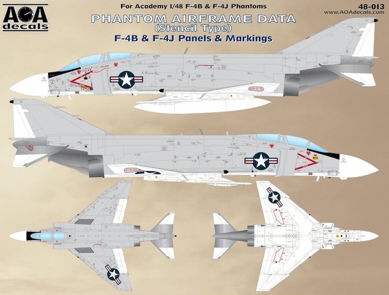  AOA Decals Décal McDonnell PHANTOM AIRFRAME DATA (Stencil Type) F-4B 