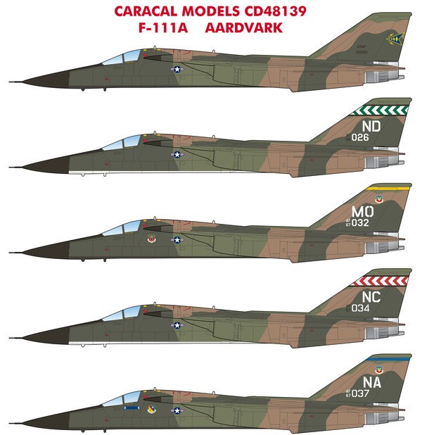  Caracal Models Décal General-Dynamics F-111A AardvarkCette feuille d
