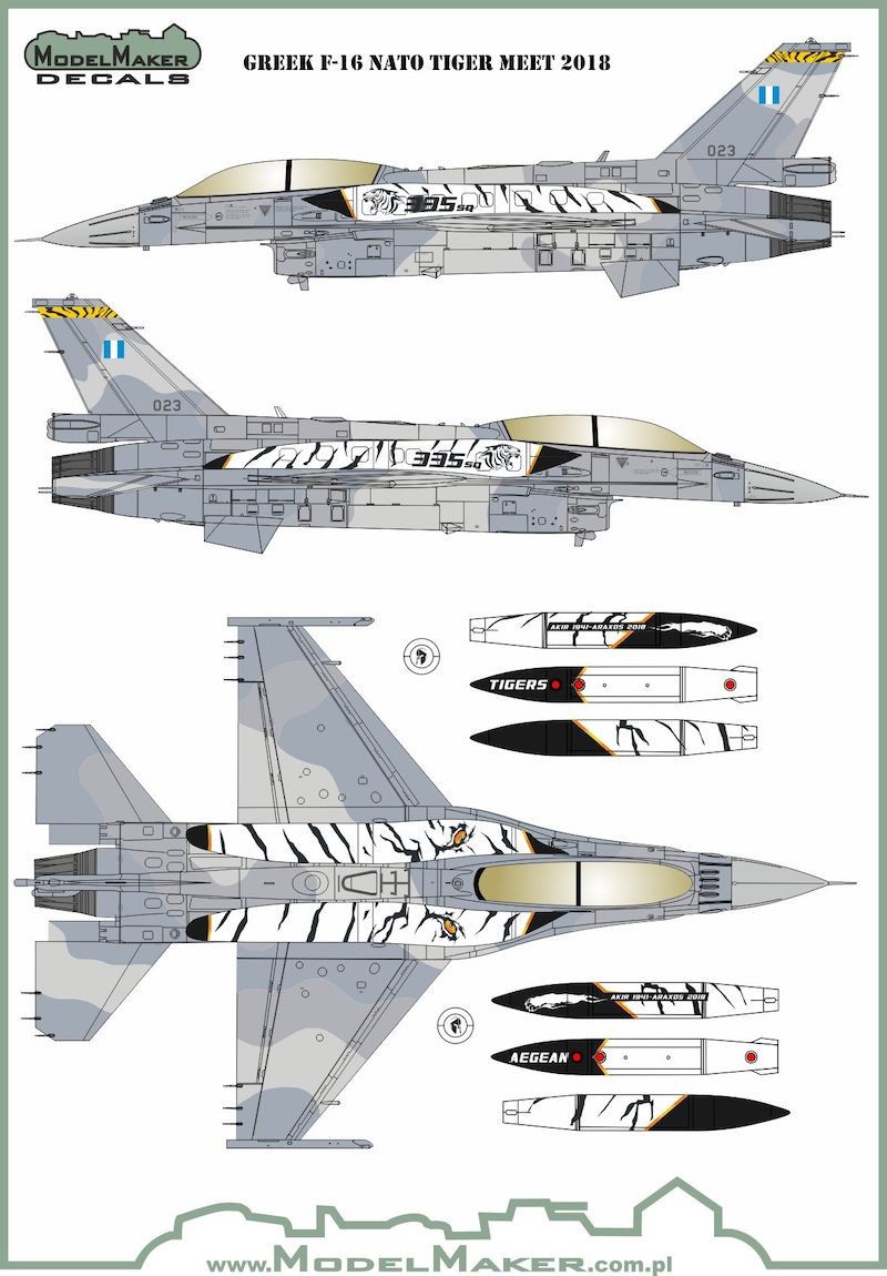  Model Maker Decals Décal Greek F-16 NATO Tiger Meet 2018-1/72 - Acces