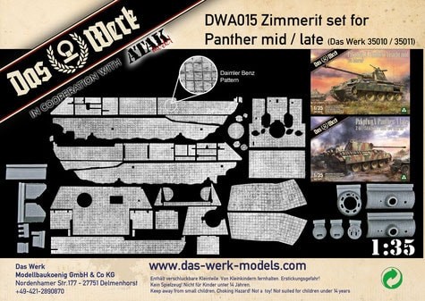  Das Werk Zimmerit Set for Pz.Kpfw.V Ausf.A (early / mid / late) Panth