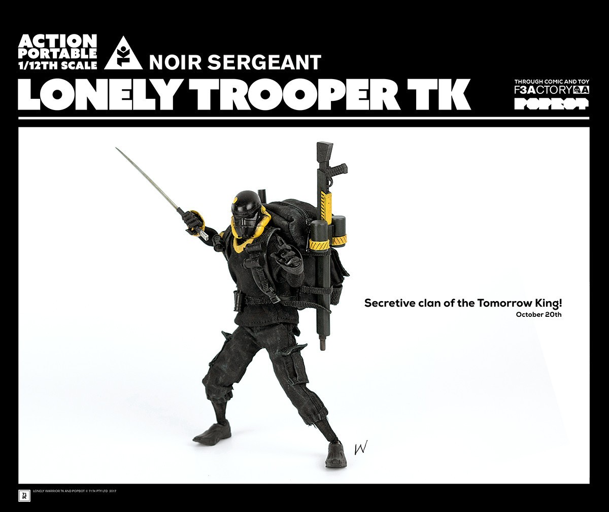 Figurine articulée ThreeA Toys Tomorrow Kings: Lonely Trooper Noir Ser