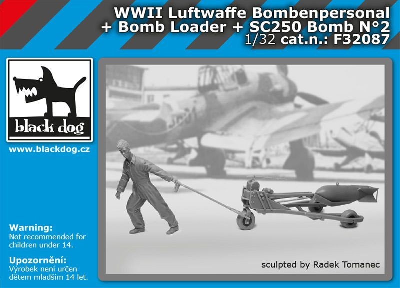  Black Dog Luftwaffe bomben personal WWII + chargeur de bombes + SC250