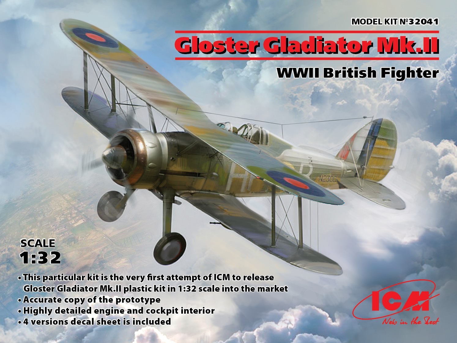 Maquette ICM Gloster Gladiator Mk.II Chasseur britannique de la Second