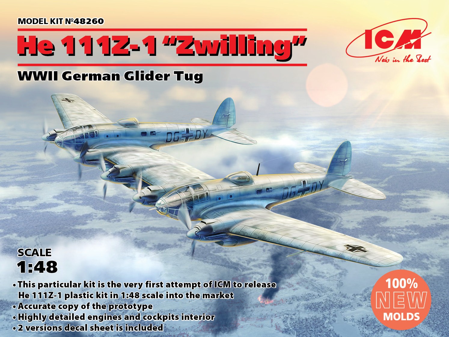 Maquette ICM Heinkel He-111Z-1 Zwilling, remorqueur de planeur allem