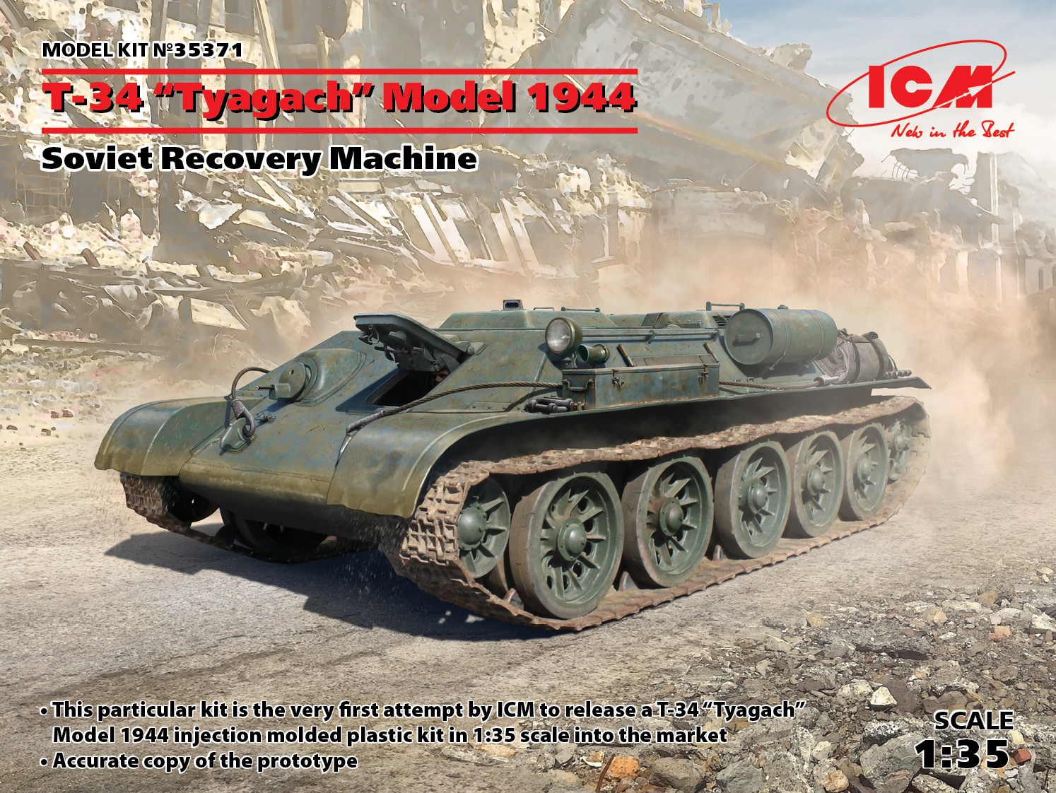 Maquette ICM Soviétique T-34 Tyagach modèle 1944, machine de récupér
