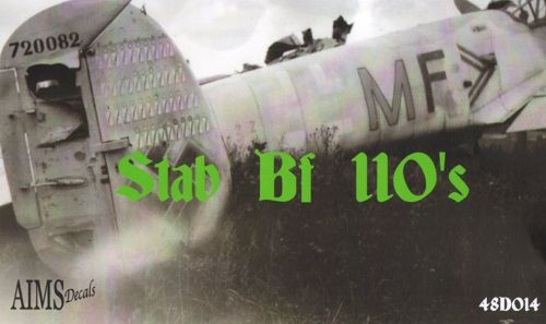  Aims Décal Stab Messerschmitt Bf-110's (21 options plus croix gammées