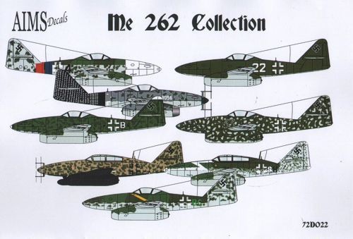  Aims Décal Messerschmitt Me-262A / Me-262B Collection (8) A-1 1 / KG 