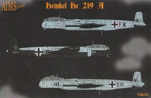  Aims Décal Heinkel He-219He-219A-0 G9 + FB piloté par le major Werner
