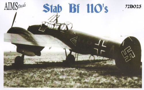  Aims Décal Stab Messerschmitt Bf-110's (22 options et insignes nation