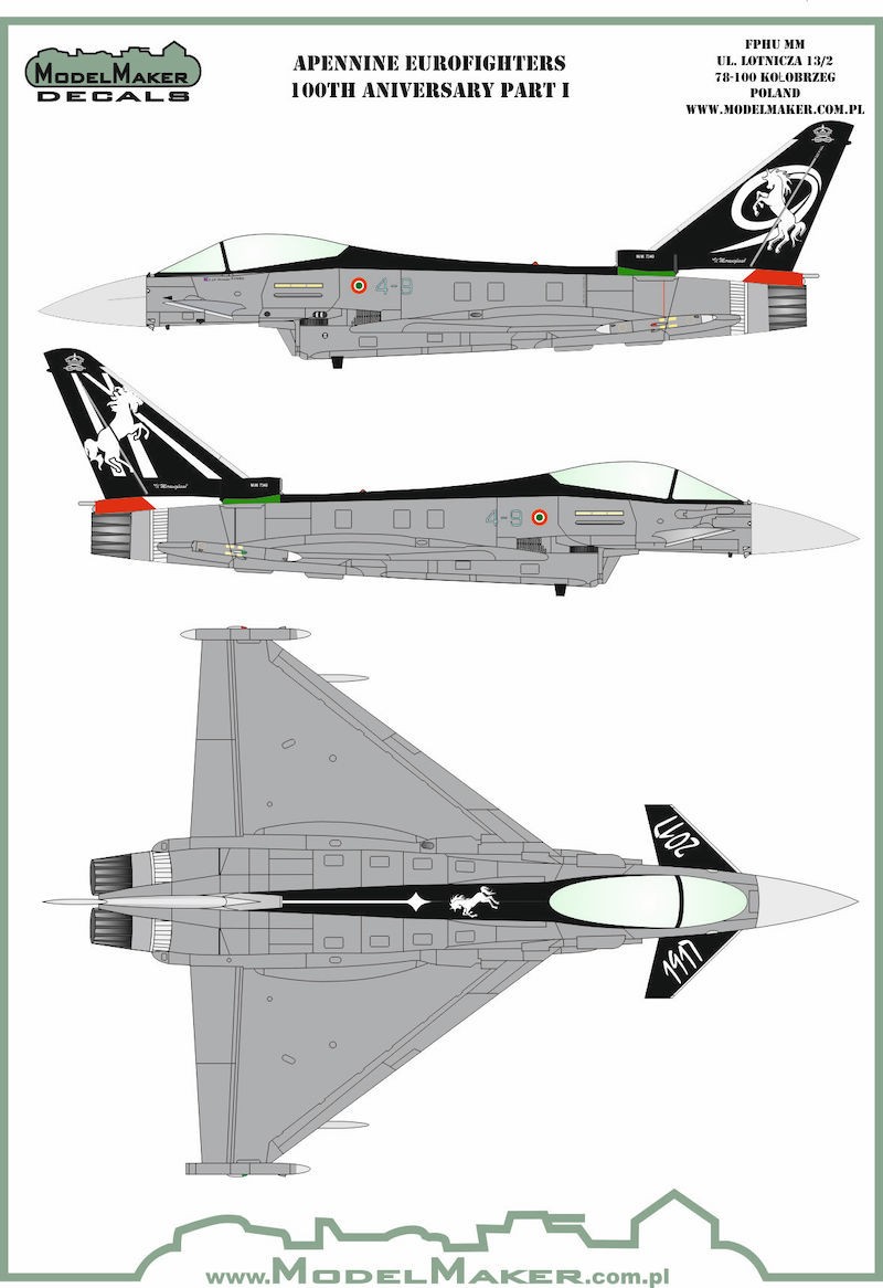  Model Maker Decals Décal Apennine Eurofighters Part I-1/72 - Accessoi