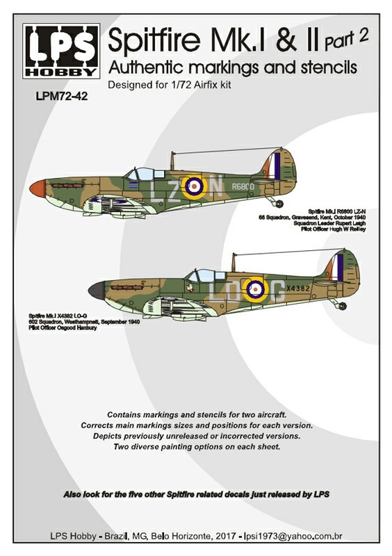  LPS Décal Royaline Force Supermarine Spitfire Mk.I / Mk.II Partie 2-1