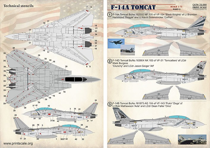  Print Scale Décal Grumman F-14A Tomcat Part 31. F-14A Tomcat BuNo.162