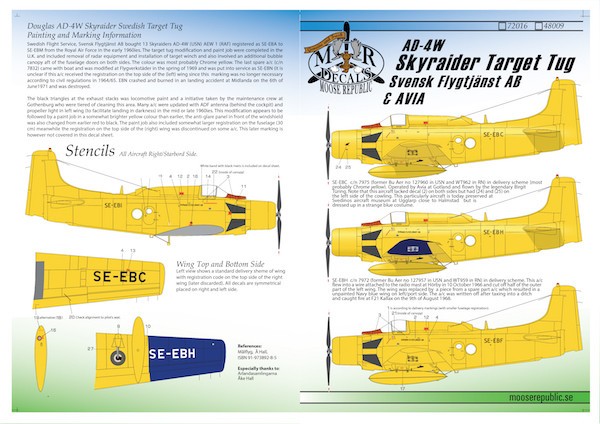  Moose Republic Decals Décal Remorqueur cible Douglas AD-4W Skyraider-