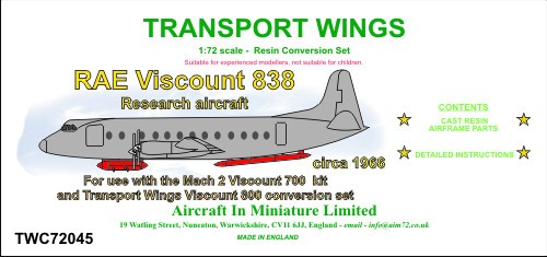  AIM - Transport Wings RAE Viscount 838 avec pods infrarouge et SLAR (