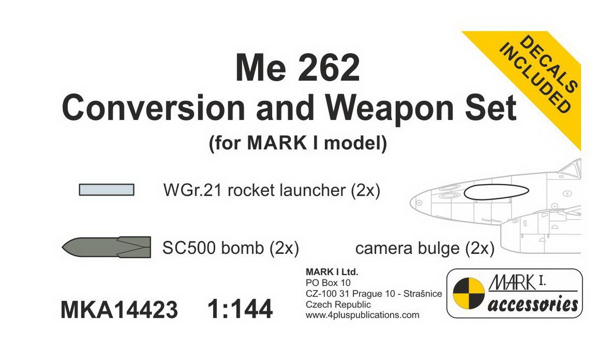  MARK I Models Messerschmitt Me-262A Conversion & Weapon Set (Me 262A-