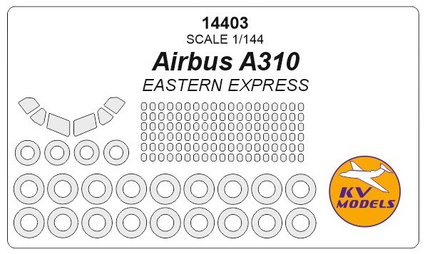  KV Models Airbus A310 + masques pour vitres passagers + masques de ro