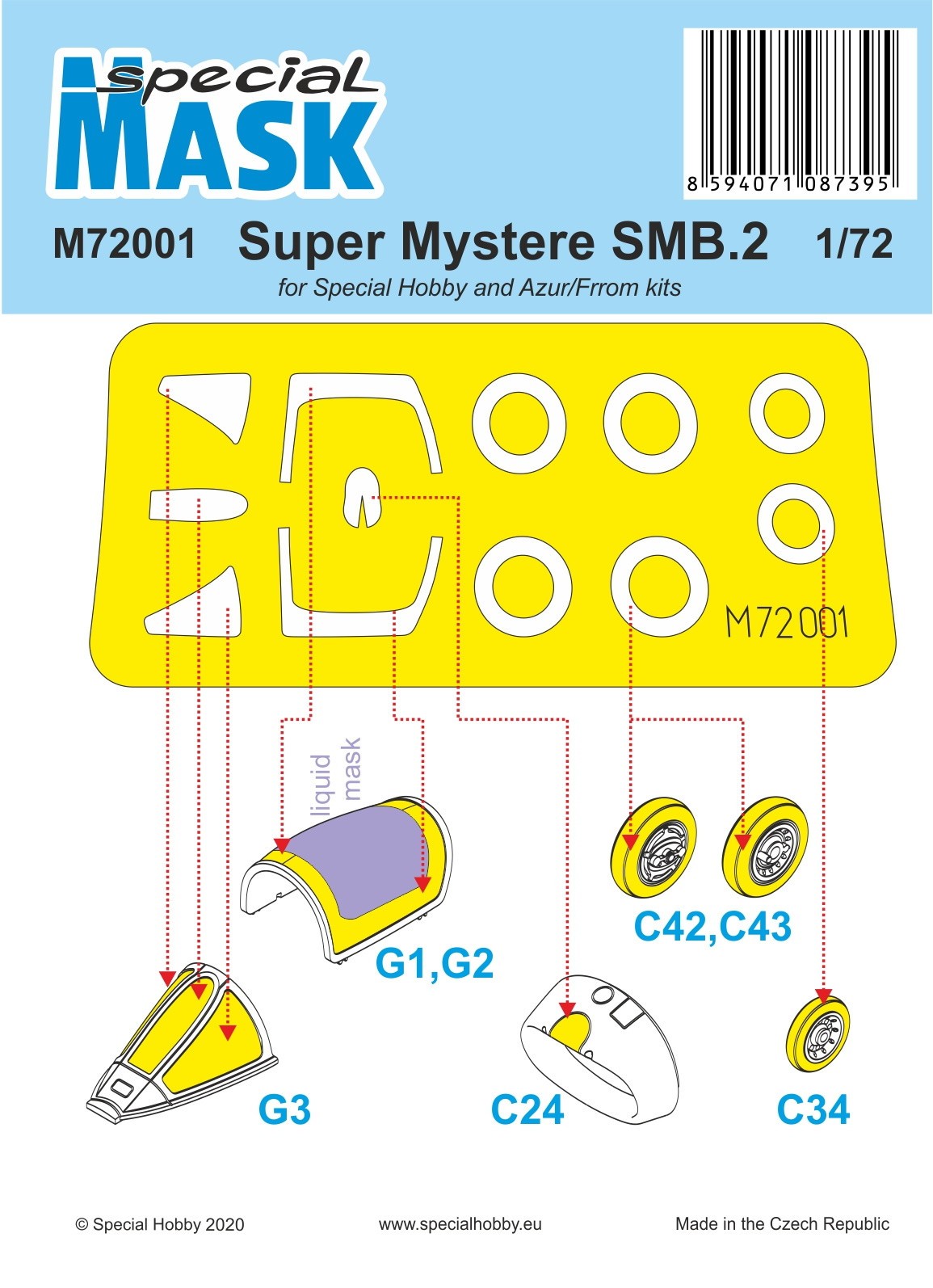 Special Hobby Masque Super Mystere SMB-2 Masques de peinture prédécou