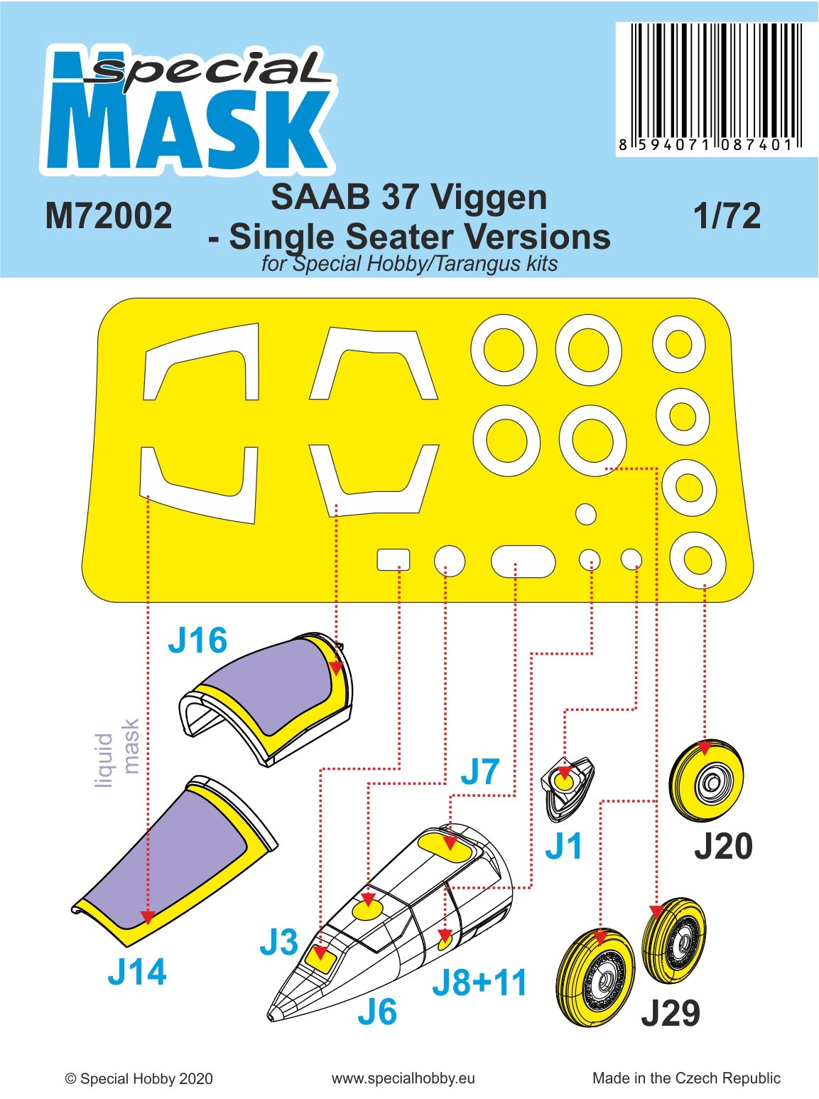  Special Hobby Saab JA-37 'Viggen' - Versions monoplaces Masques prédé