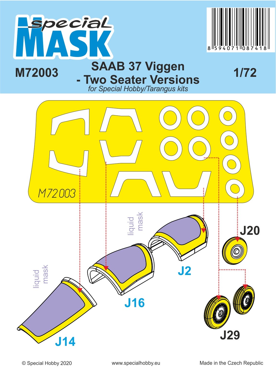  Special Hobby Saab JA-37 'Viggen' - Versions à deux places Masque pré