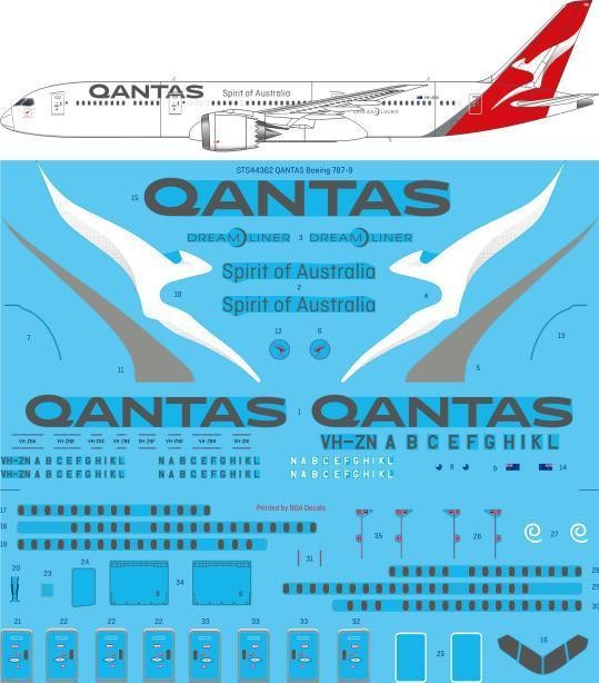  26 Decals Décal Boeing 787-9 de QANTAS-1/144 - Accessoires
