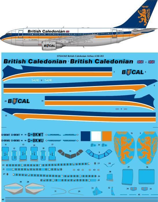  26 Decals Décal British Caledonian Airbus A310-200-1/144 - Accessoire