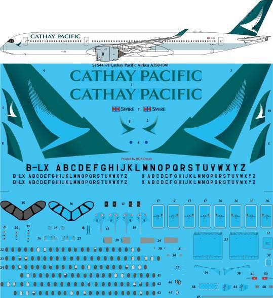  26 Decals Décal Cathay Pacific Airbus A350-1041-1/144 - Accessoires