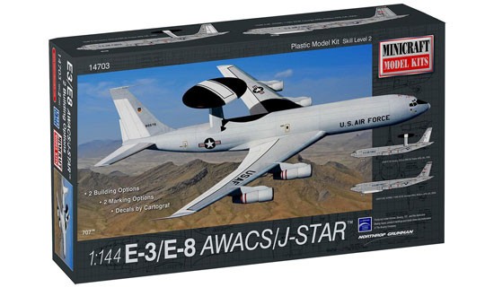 Maquette Minicraft E-3 / E-8 AWACS / JSTAR-1/144 - Maquette d'avion