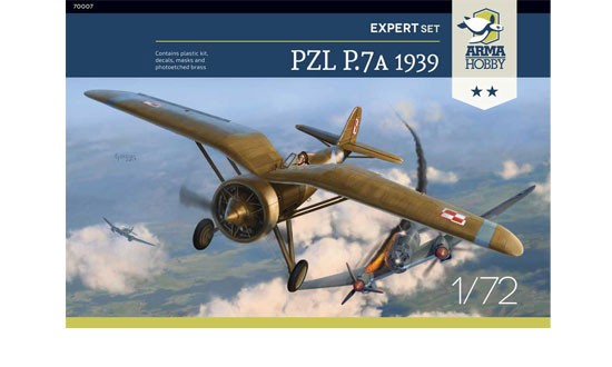 Maquette Arma Hobby PZL P.7a Expert set 1939-1/72 - Maquette d'avion