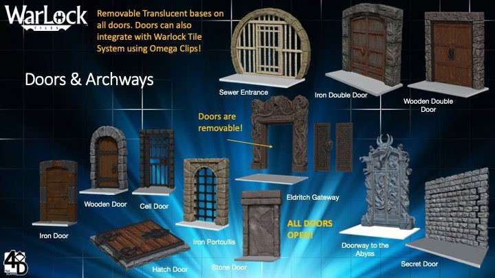 Jeux de figurines Wizkids WarLock™ Tiles : Doors & Archways- - Jeux de