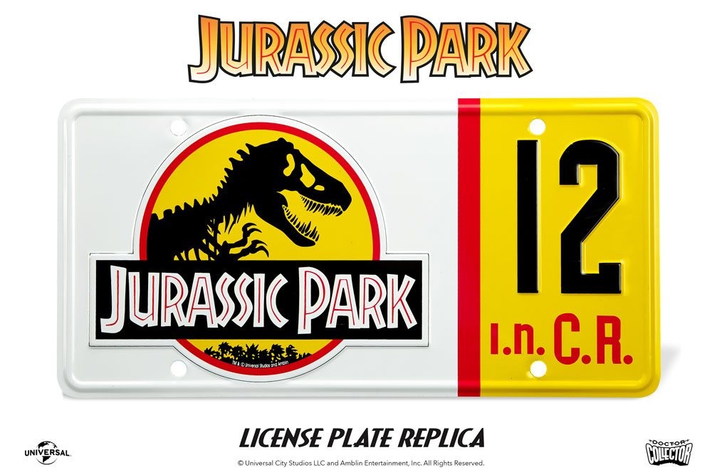  Doctor Collector Jurassic Park réplique 1/1 plaque minéralogique Denn