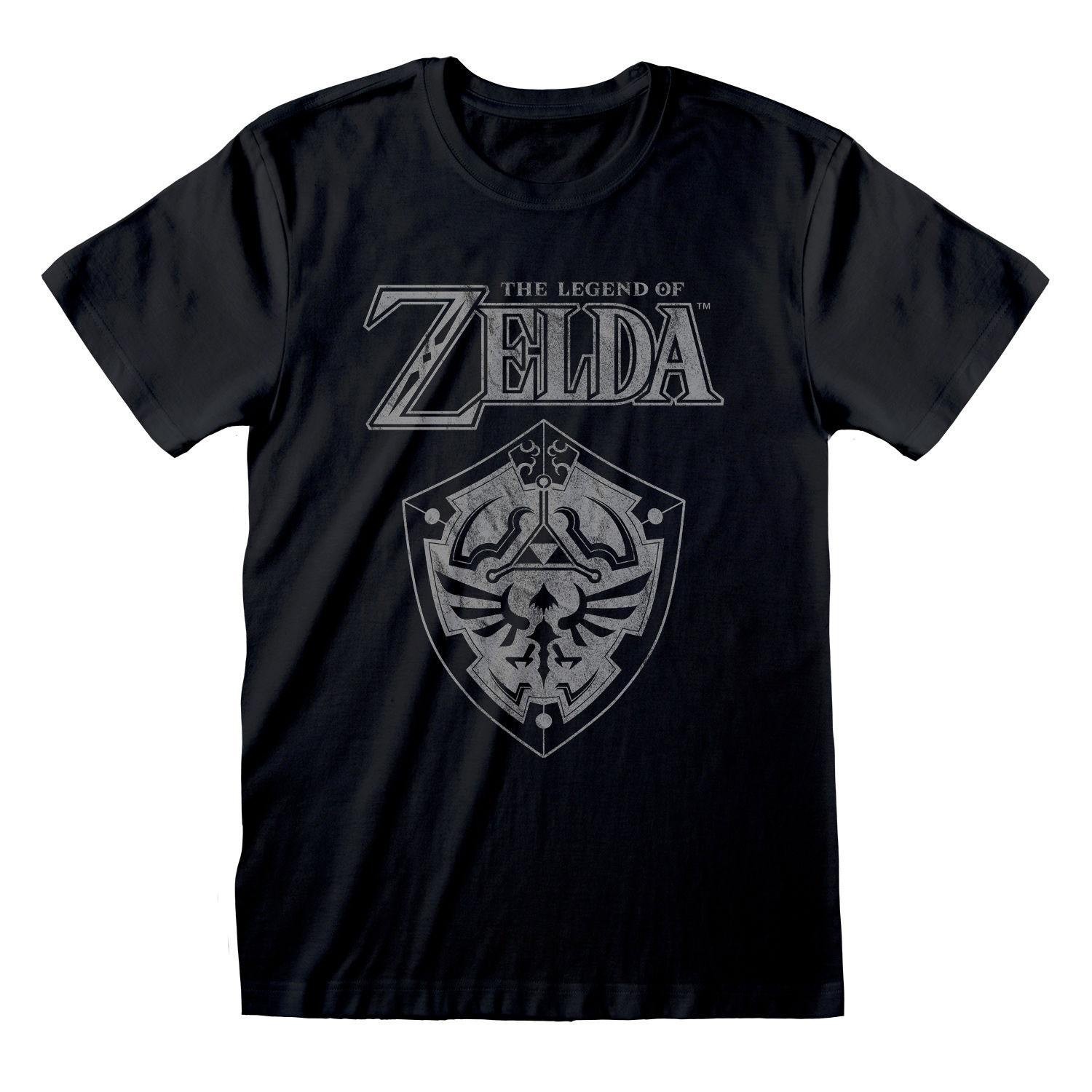  Heroes Inc Legend Of Zelda T-Shirt Distressed Shield- - T-shirts