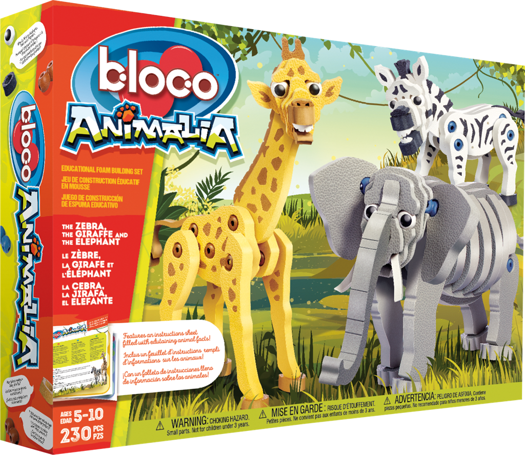  Bloco Toys Bloco Toys : Girafe, Zèbre & Eléphant- - Jeux pour enfants