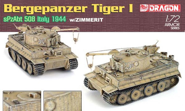Maquette Dragon Bergepanzer Tiger I a/ Zimmerit-1/72 - Maquette milita