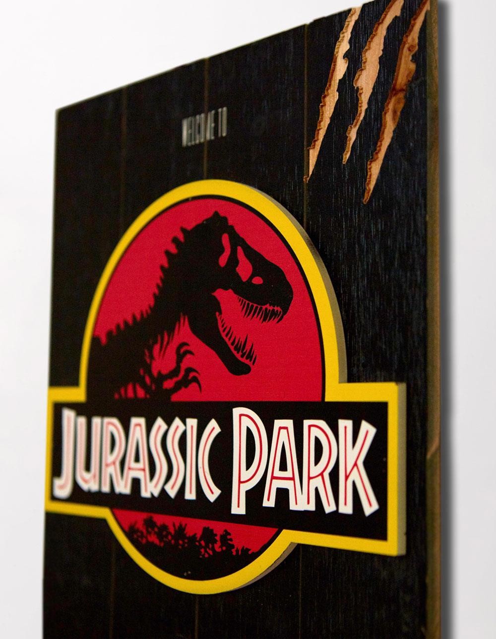  Doctor Collector Jurassic Park tableau en bois WoodArts 3D Logo 30 x 