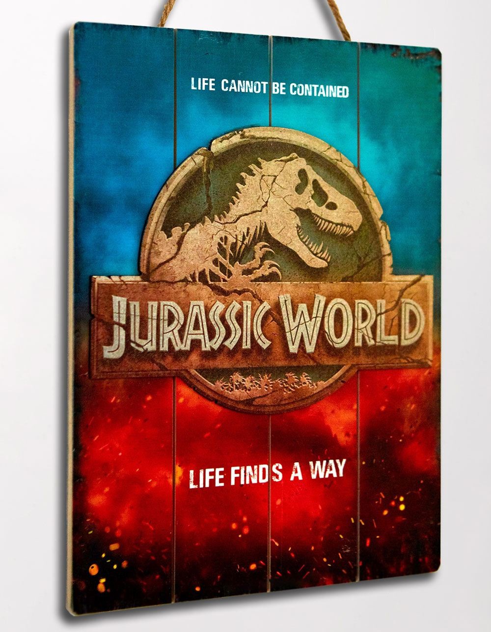  Doctor Collector Jurassic World tableau en bois WoodArts 3D Logo 30 x