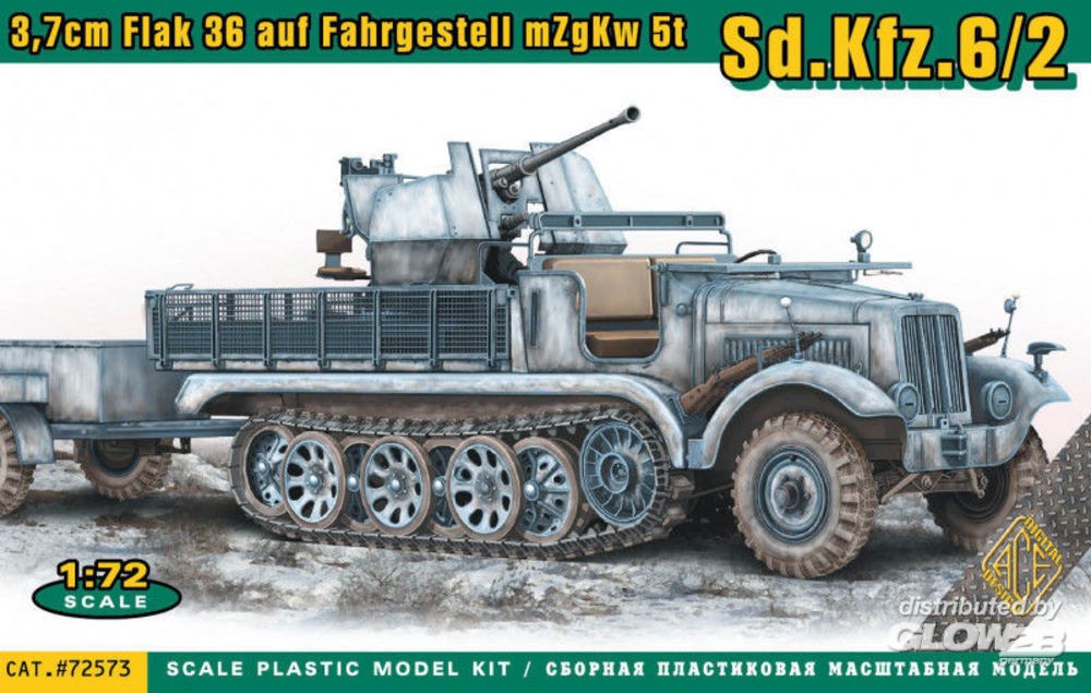 Maquette Ace SdKfz.6 / 2 3.7cm Flak 36 sur châssis mZgKw 5t-1/72 - Maq