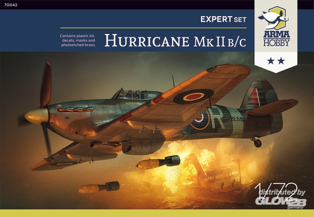 Maquette Arma Hobby Ensemble expert Hurricane Mk IIb / c-1/72 - Maquet