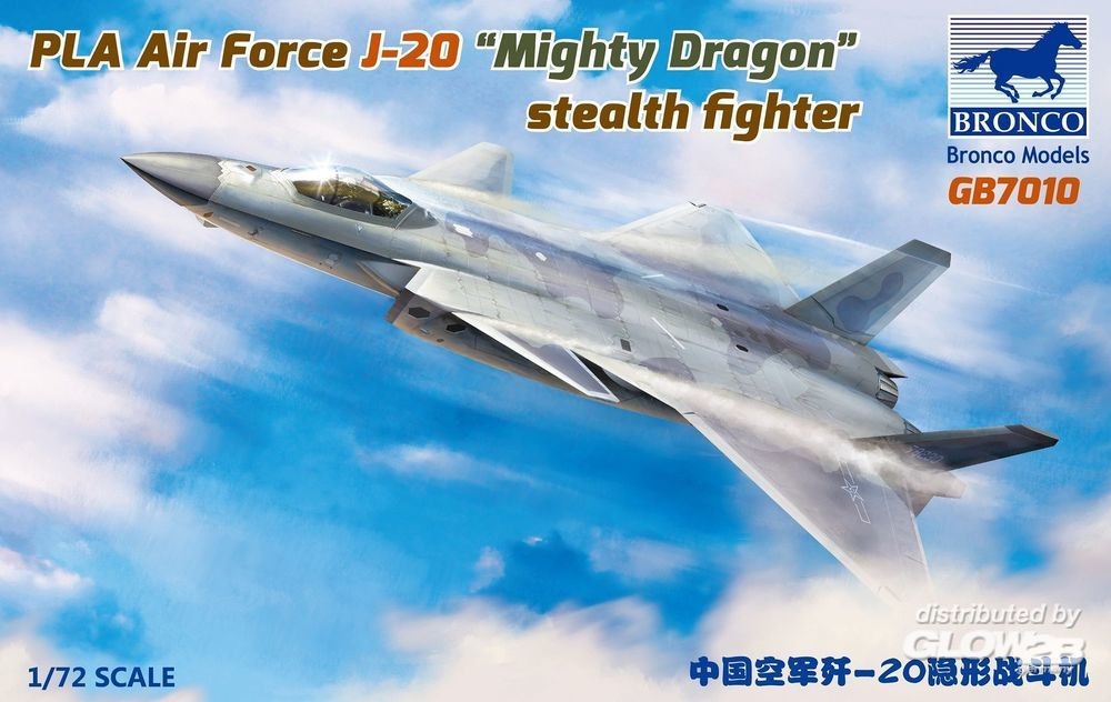 Maquette Bronco Models PLA Air Force J-20 Mighty Dragon chasseur furti