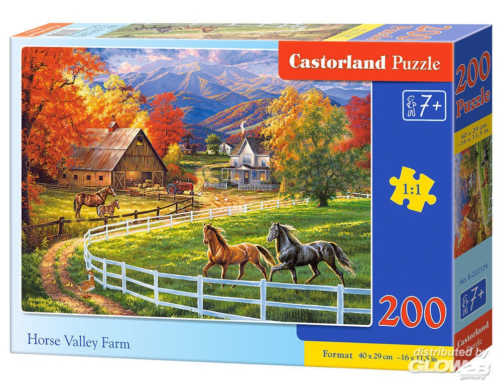  Castorland Horse Valley Farm, puzzle de 200 pièces- - Puzzle