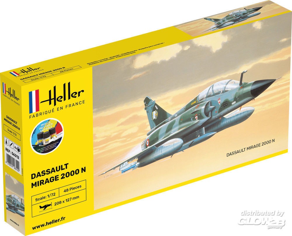 Maquette Heller KIT DE DÉMARRAGE Mirage 2000 N-1/72 - Maquette d'avion
