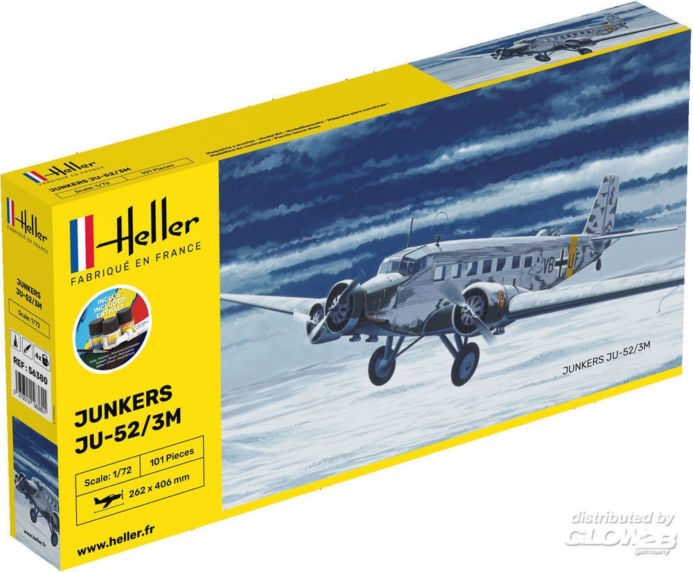 Maquette Heller KIT DE DÉMARRAGE Ju-52 / 3m-1/72 - Maquette d'avion