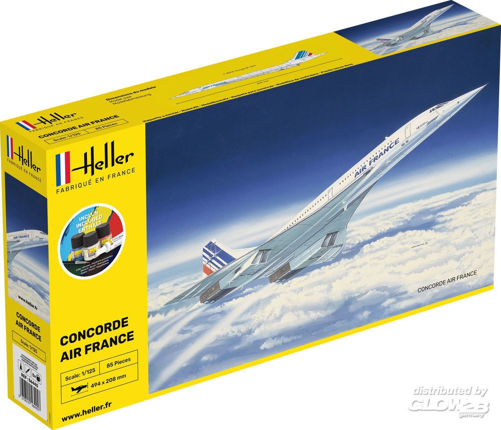 Maquette Heller KIT DE DÉMARRAGE Concorde- 1/125 - Maquette d'avion