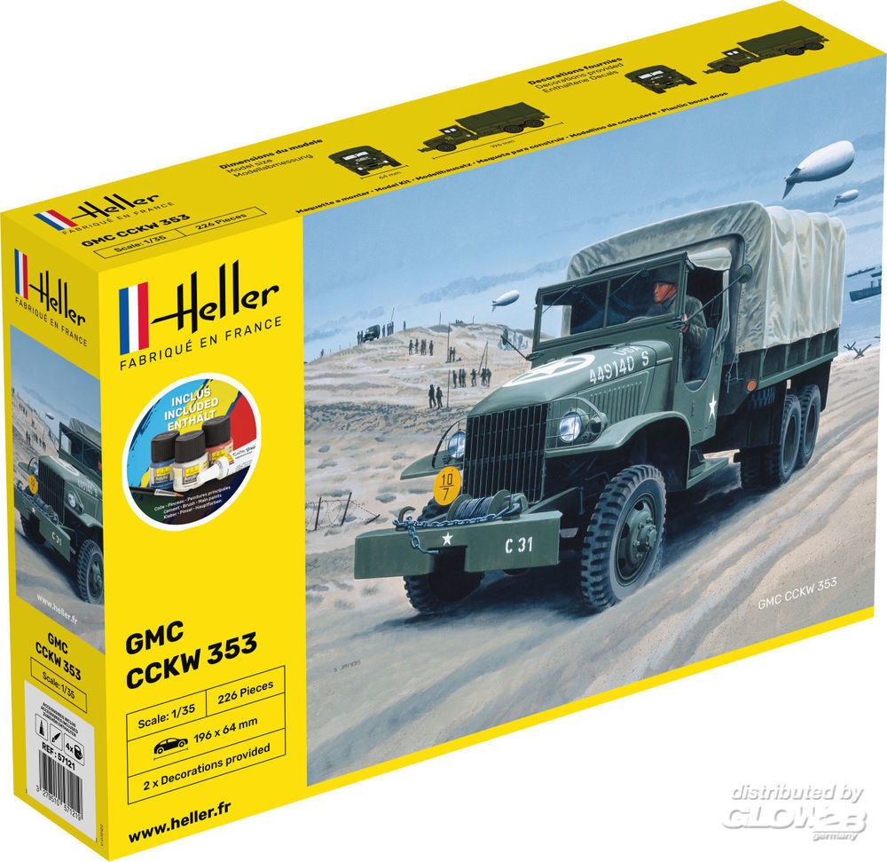 Maquette Heller STARTER KIT GMC US camion- 1/35 - Maquette militaire