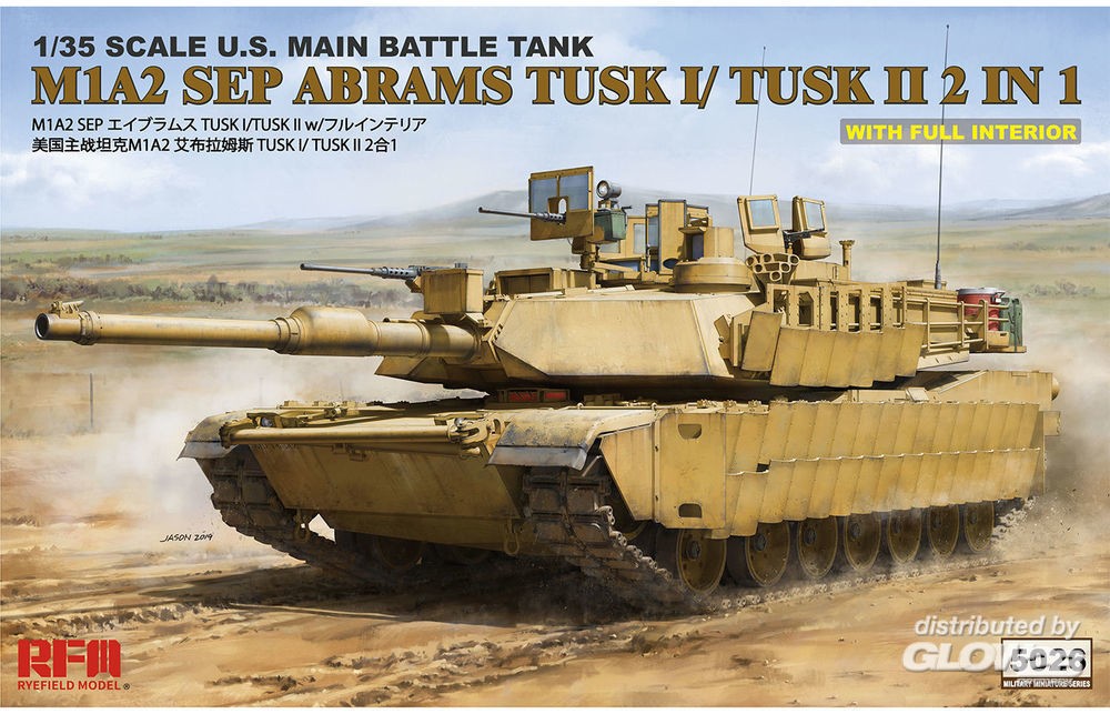 Maquette Rye Field Models M1A2 TUSK I / TUSK II AVEC INTÉRIEUR PLEIN- 